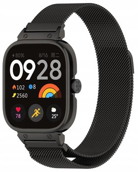 Etui z paskiem Bizon Strap + Case Watch Chain do Xiaomi Redmi Watch 4, czarne - Bizon