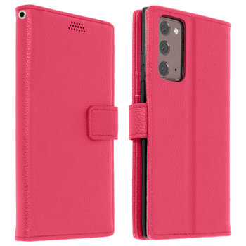 Etui z portfelem Xiaomi Redmi 10A i 9C Podstawka wideo Pasek na nadgarstek Różowy - Avizar