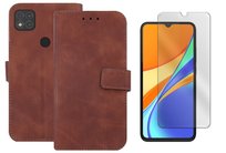 Etui Zamykane Do Xiaomi Redmi 9C + Szkło Brązowy