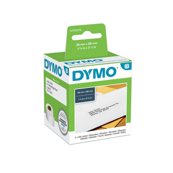 Etykiety Dymo 2 x 130 99010 28mm x 89mm białe papierowe S0722370 - Dymo