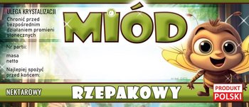 Etykiety na miód rzepakowy (100szt) - wzór E423 - BEE&HONEY