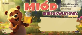 Etykiety na miód wielokwiatowy (100szt) - wzór E1360 - BEE&HONEY