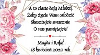 Etykiety naklejki na ciasto wesele ślub 20szt PR 498