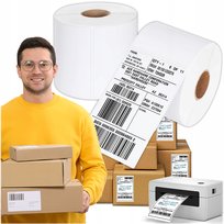 ETYKIETY TERMICZNE SAMOPRZYLEPNE BIAŁE 100x150 mm 500 szt PERFORACJA ROLKA