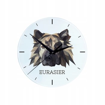 Eurasier pies geometryczny Zegar ścienny - Art-Dog