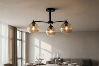 Euro-Lamp Lampa Sufitowa Uno 3 Czarny Klosz miodowy prążek 3X60W PRODUCENT