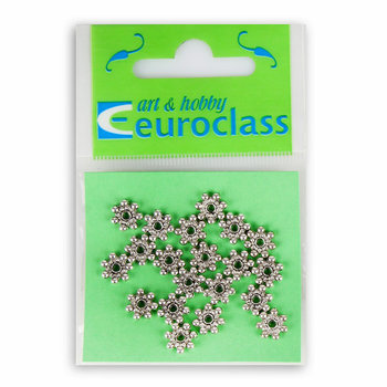 Euroclass, koraliki ozdobne, metalowe, gwiazdki, 20 sztuk