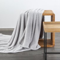 Eurofirany, Koc z miękkie i puszystej tkaniny Lori 150x200 srebrny