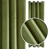 Eurofirany, Zasłona velvetowa, 140x250 cm, Ciemnooliwkowy