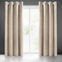 Eurofirany, Zasłona velvetowa na przelotkach Melanie, 140x250, beżowa