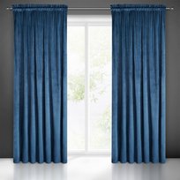 Eurofirany, Zasłona velvetowa na taśmie Melanie, 140x270, granatowa