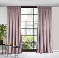 Eurofirany, Zasłona velvetowa na taśmie Melanie, 140x270, pudrowa