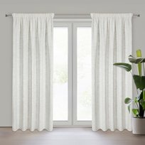 Eurofirany, Zasłona w stylu eko, z dodatkiem lnu oraz z delikatnym połyskiem ZAS/ROSI/BEŻ+SRE 140X270 T