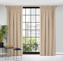 Eurofirany,  Zasłona zaciemniająca na taśmie Pierre, 140x300 cm, Cappuccino