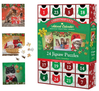 EuroGraphics, puzzle, Kalendarz adwentowy, Puzzle Christmas Cats, 24w1 - EuroGraphics