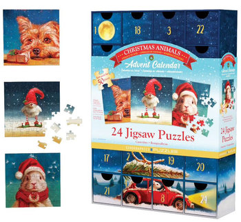 EuroGraphics, puzzle, Kalendarz adwentowy, Puzzle Funny Christmas Animals, 24w1 - EuroGraphics