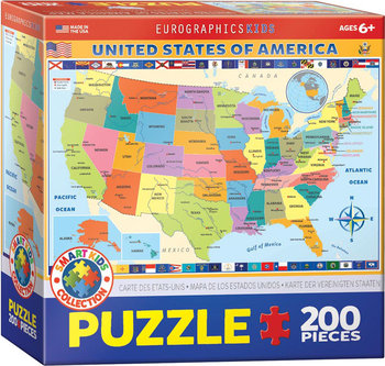 EuroGraphics, puzzle, Map of the USA, 200 el. - EuroGraphics