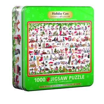 Eurographics, puzzle, Tin Holiday Cats, 1000 el. - EuroGraphics