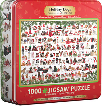 Eurographics, puzzle, Tin Holiday Dogs, 1000 el. - EuroGraphics