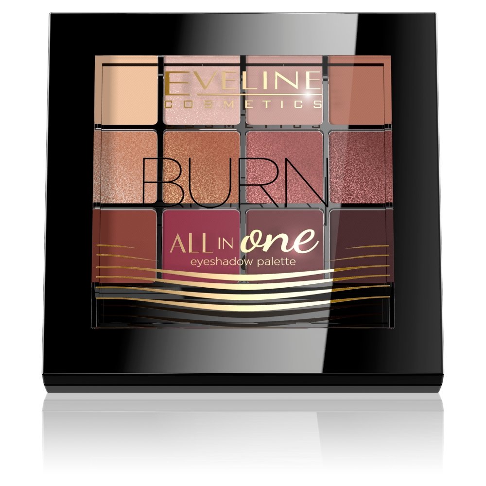 Eveline Cosmetics, All in One, Paleta 12 cieni do powiek, Burn | Sklep ...
