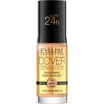 Eveline Cosmetics, Cover Sensation, Długotrwały podkład kryjący, nr 109 Golden Sand - Eveline Cosmetics