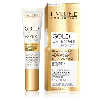 Eveline Cosmetics, Gold Lift Expert, krem do oczu i ust 50+/70+, 15 ml - Eveline Cosmetics
