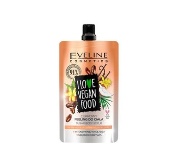 Eveline Cosmetics, I Love Vegan Food, cukrowy peeling do ciała Kawa, 75 ml - Eveline Cosmetics