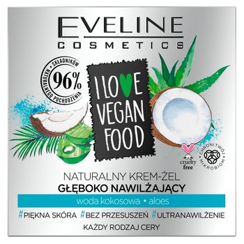 Eveline Cosmetics, I Love Vegan Food, krem-żel głęboko nawilżający woda kokosowa-aloes, 50 ml - Eveline Cosmetics