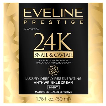 Eveline Cosmetics, Prestige 24k Snail&Caviar, luksusowy głęboko regenerujący krem przeciwzmarszczkowy na noc, 50 ml - Eveline Cosmetics