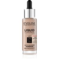 Eveline, Liquid Control HD Long Lasting Formula 24H, Podkład do twarzy z dropperem 035 Natural Beige, 32 ml