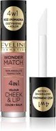 Eveline, Wonder Match Cheek & Lip, Róż i Pomadka w Płynie 01, 4,5ML - Eveline Cosmetics