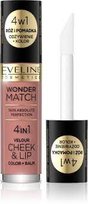 Eveline, Wonder Match Cheek & Lip, Róż i Pomadka w Płynie 01, 4,5ML