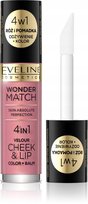 Eveline, Wonder Match Cheek & Lip, Róż i Pomadka w Płynie 03, 4,5ML