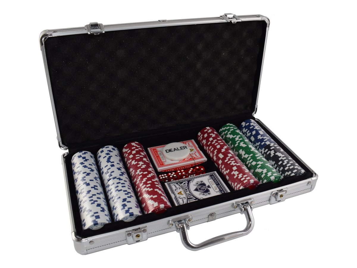 Фото - Настільна гра Evergreen, zestaw żetonów do pokera w aluminiowej walizce, 300 elementów