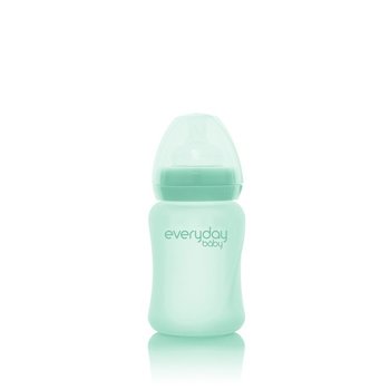 Everyday Baby, Szklana butelka ze smoczkiem S, Miętowa, 150 ml - Everyday Baby