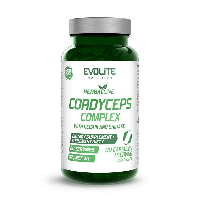 Фото - Вітаміни й мінерали Evolite Nutrition Evolite Cordyceps Complex 60 kapsułek 