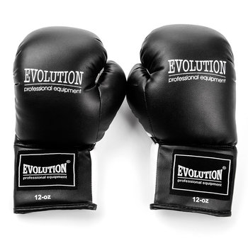 Evolution, Rękawice bokserskie, Basic rekreacyjne PVC RB22, czarny, 8 oz - EVOLUTION