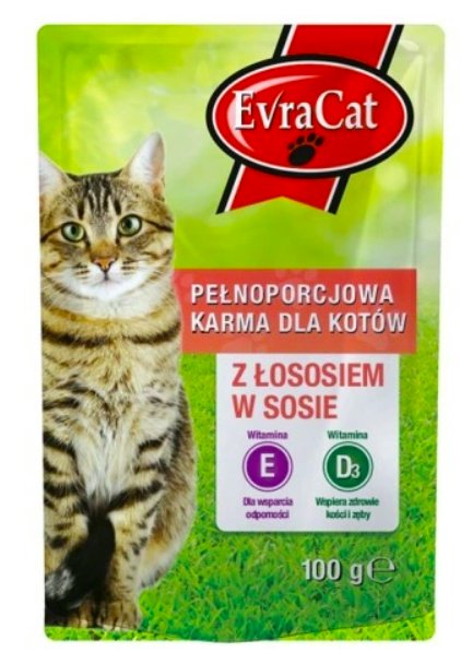 EVRA CAT KOT 100G SASZETKA Z RYBĄ - ŁOSOSIEM - Inny producent | Sklep ...