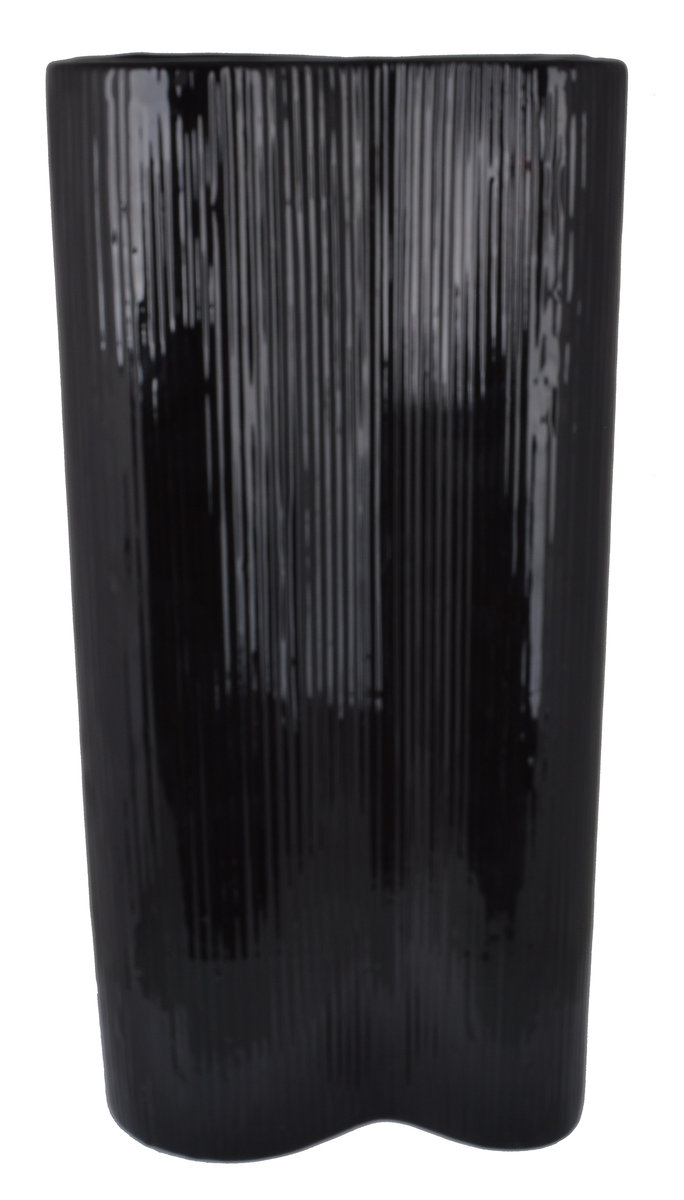 Zdjęcia - Wazon Ewax,  ceramiczny duży 211390-32, czarny, 15x6x33 cm