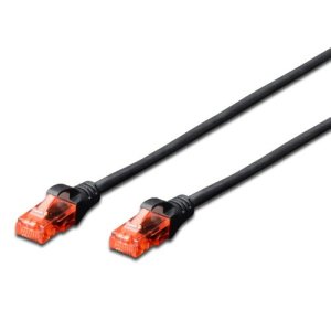 ewent CAT 6 U/UTP Patch Network Kabel Ethernet, transmisja do 1Gigabit, AWG 26/7, 2 złącza RJ45. Idealny do transmisji światłowodowej z Gigabit/LAN regi 3m czarny - Ewent