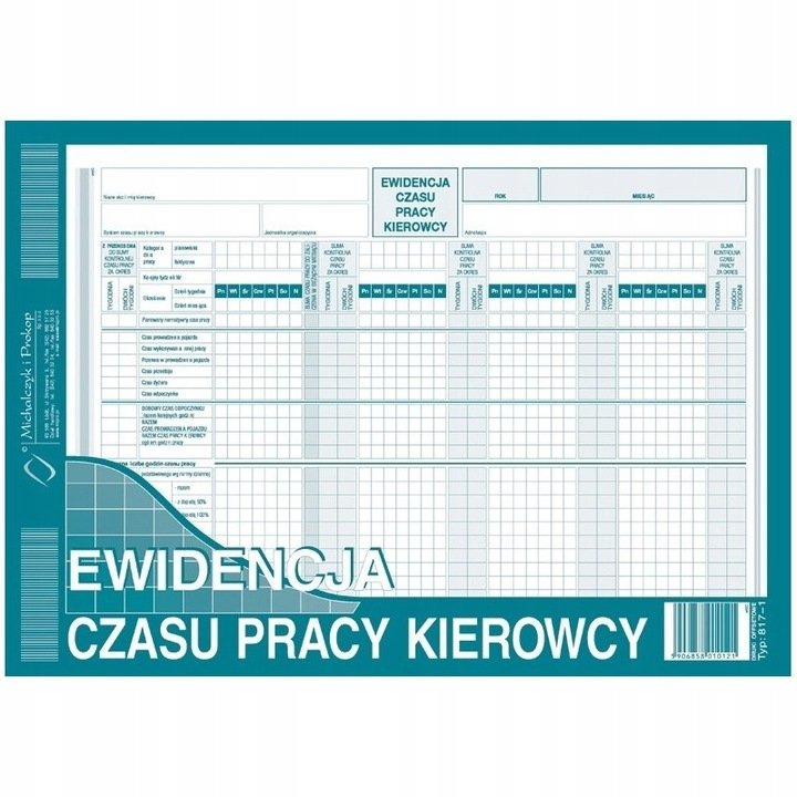 Ewidencja czasu pracy kierowcy Michalczyk A4 1szt. - Inna marka | Sklep