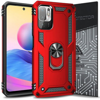 Exoguard Armor + Szkło - Redmi Note 10 5G / Poco M3 Pro 5G - Pancerne Case Obudowa Futerał Ring - Exoguard