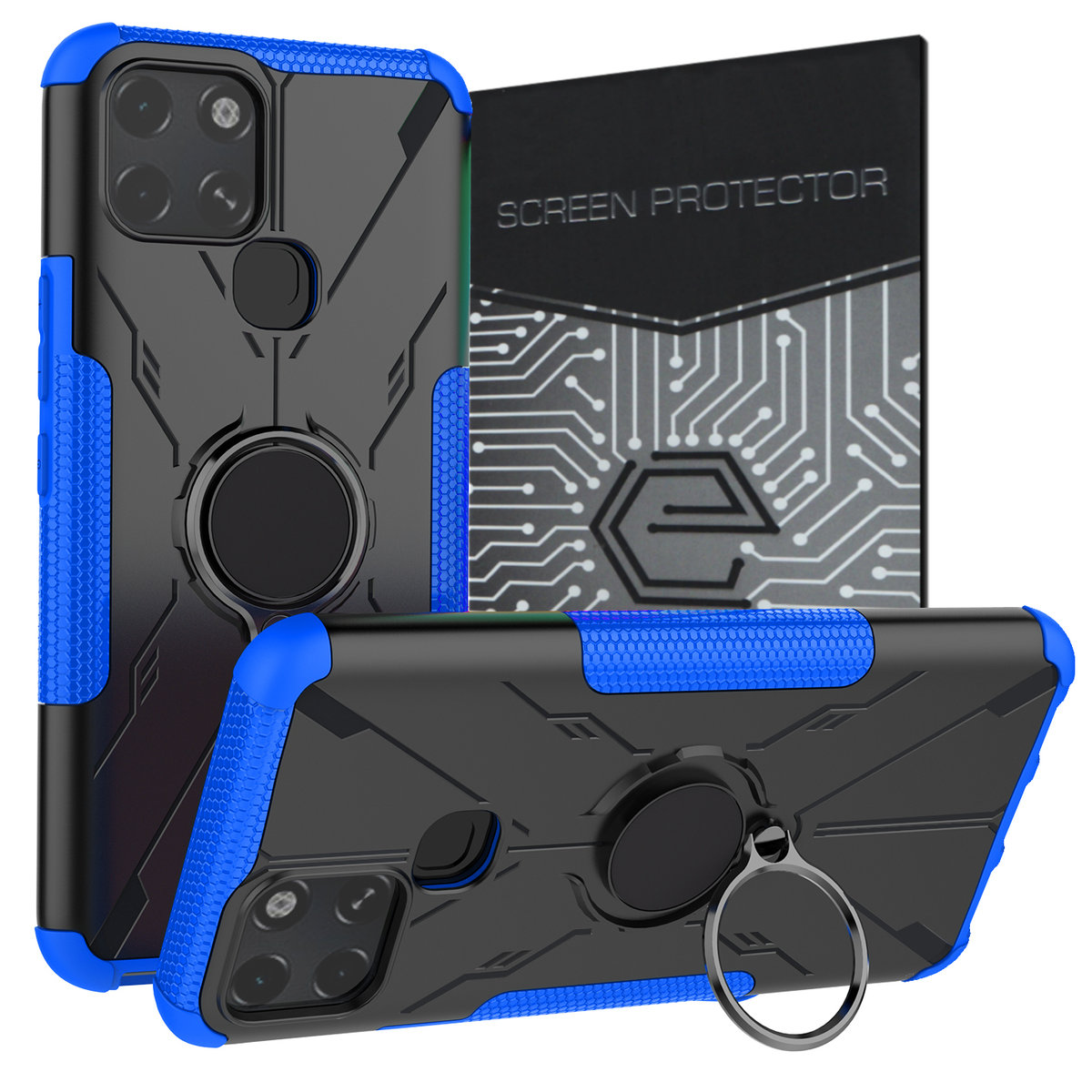 Exoguard Mech Ring + Szkło - Infinix Smart 6 Hd - Pancerne Case Obudowa ...