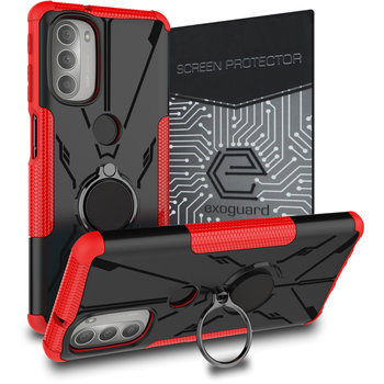 Exoguard Mech Ring + Szkło - Motorola Moto G51 5G - Pancerne Case Obudowa Futerał Ring - Exoguard