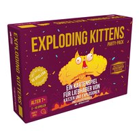 Exploding Kittens, Exploding Kittens – zestaw imprezowy (edycja 2024), gra podstawowa + rozszerzenie, gra imprezowa, gra karciana, dla 2-10 graczy, od 7+ lat, 15 minut, niemiecki Exploding Kittens
