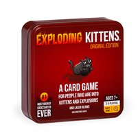 Exploding Kittens Original Edition in Collectible Tin - 2-5 Players - Ages 7+ - 15 Minutes to Play - High Stakes Card Game - Party Game, Family Game Night, Kid and Adult Card Game Exploding Kittens