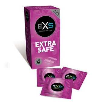 EXS, EXS Extra Safe, Pogrubiane prezerwatywy, 12 szt. - EXS