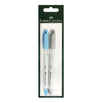 Faber-Castell, długopis k-one, 0.5 mm, niebieski + czarny, 2 szt. - Faber-Castell
