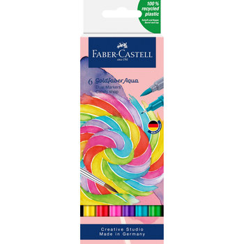 Faber-Castell, Pisak akwarelowy GOLDFABER AQUA dwustronny, zestaw CANDY SHOP 6 szt.  - Faber-Castell