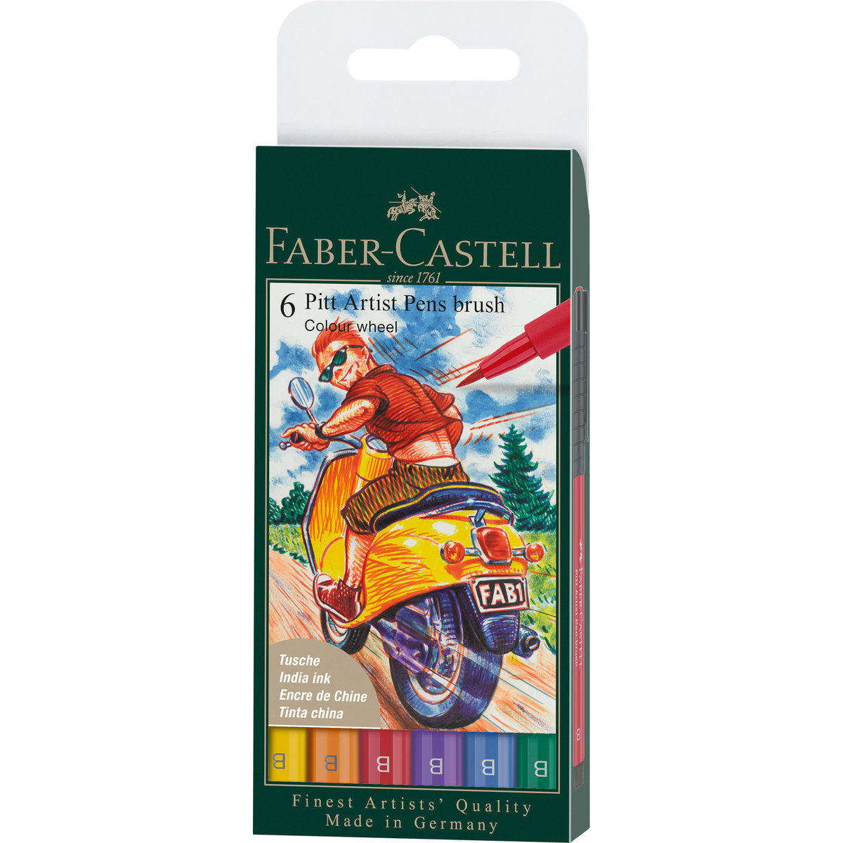 Faber-Castell, Pitt Artist Pen B Kolory Podstawowe Etui 6 Szt. - Faber ...